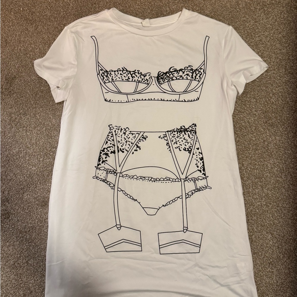 White Graphic Sleep Shirt